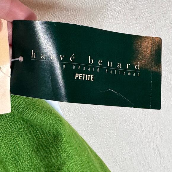 VINTAGE Linen Pencil Skirt Womens 10P Kelly Green Business Casual Summer Resort - Picture 11 of 14